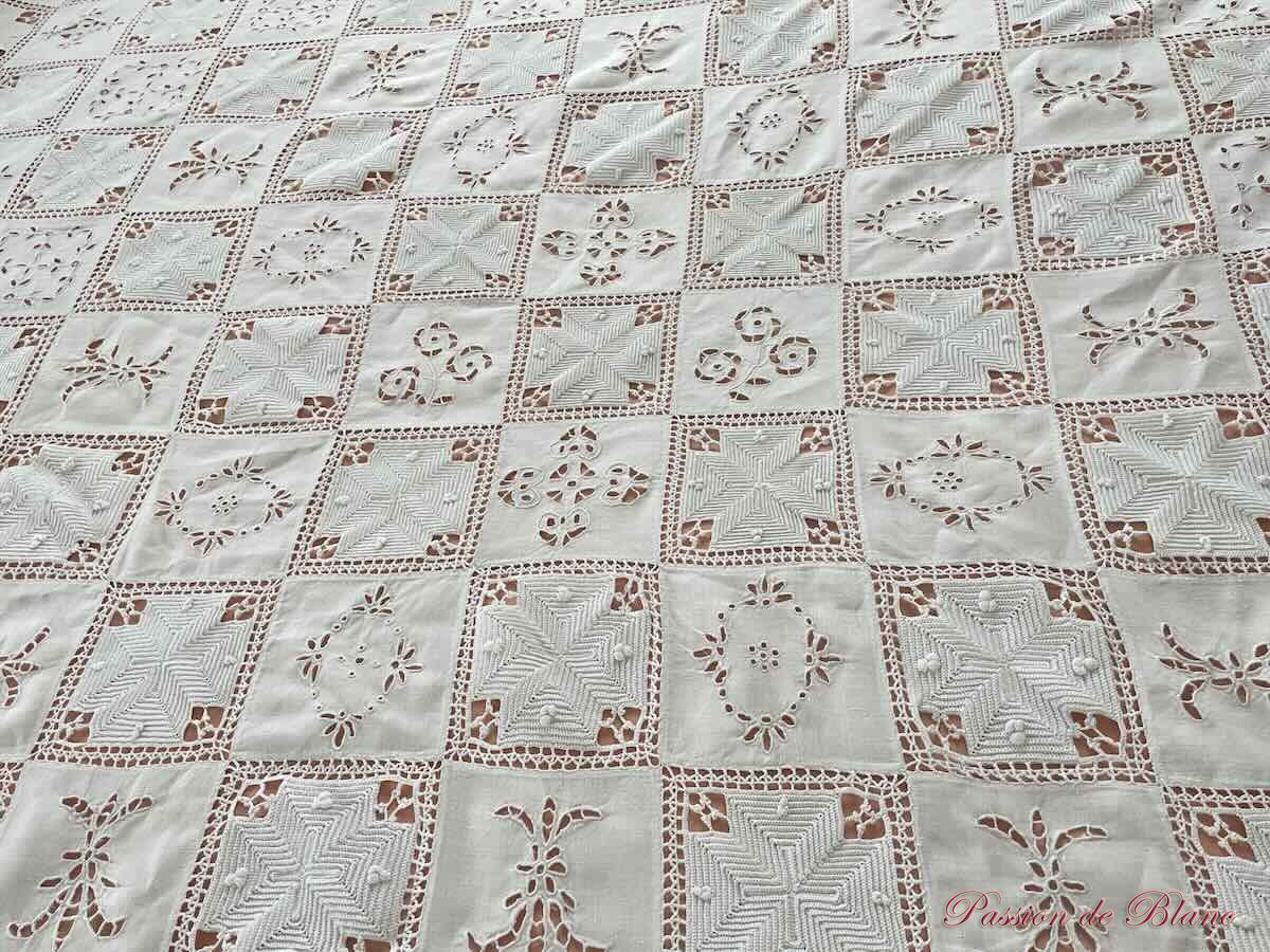 Dessus de lit broderie Richelieu