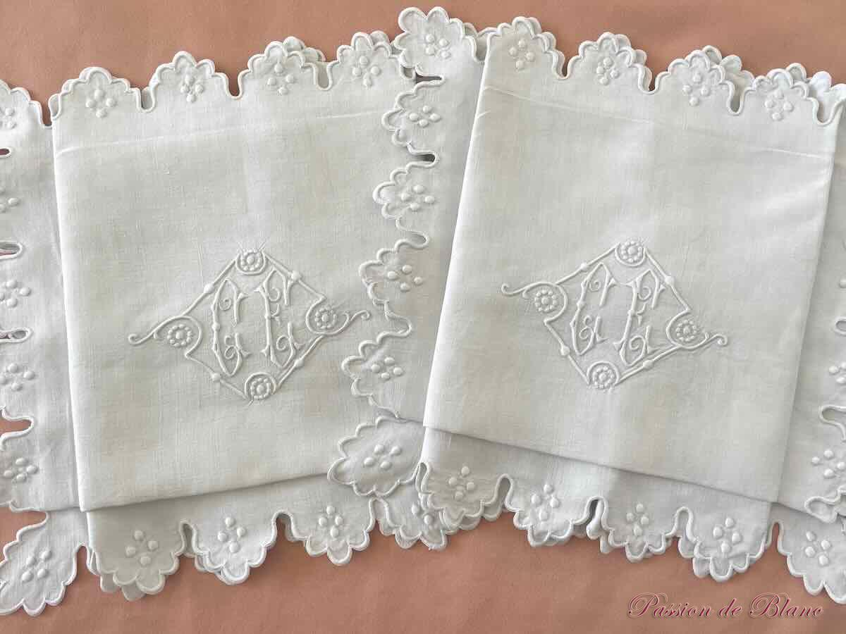 Paire taies pois lin CE