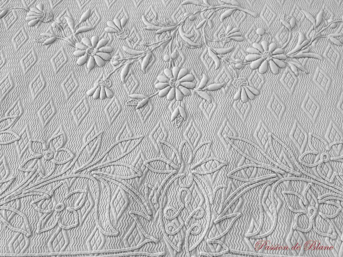 Rare somptueuse taie de visite, grand dessus de taie en piqué de coton épais – Image 3