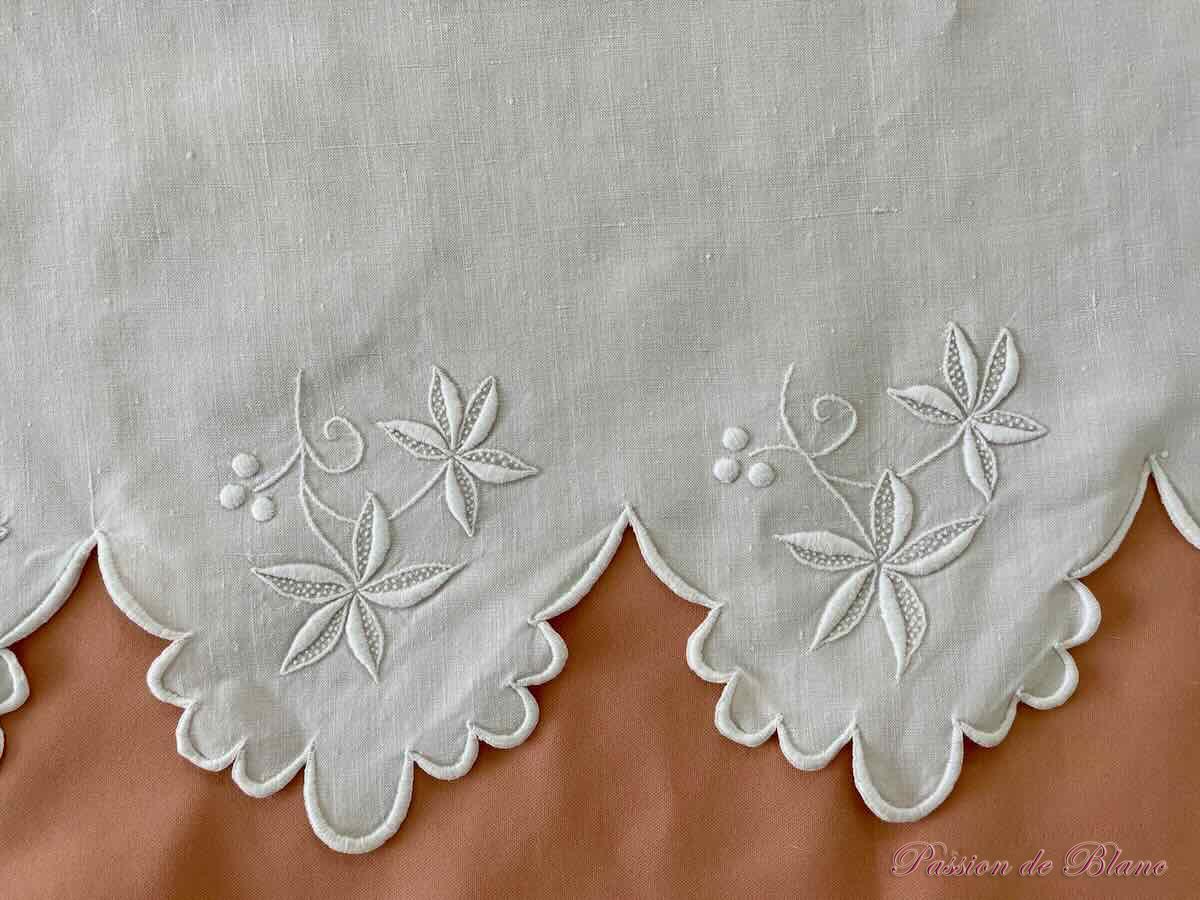 Drap festonné pur lin