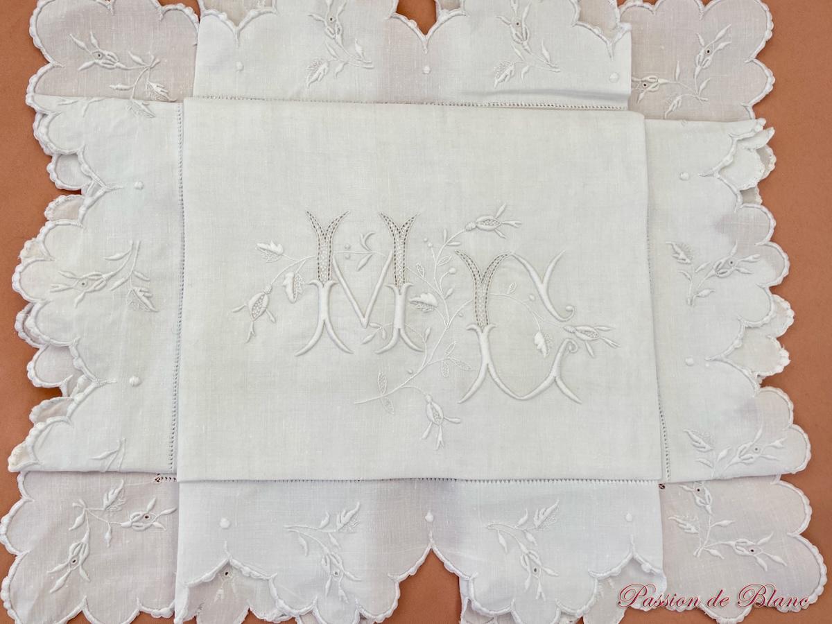 Taie festonnée MD fleurs