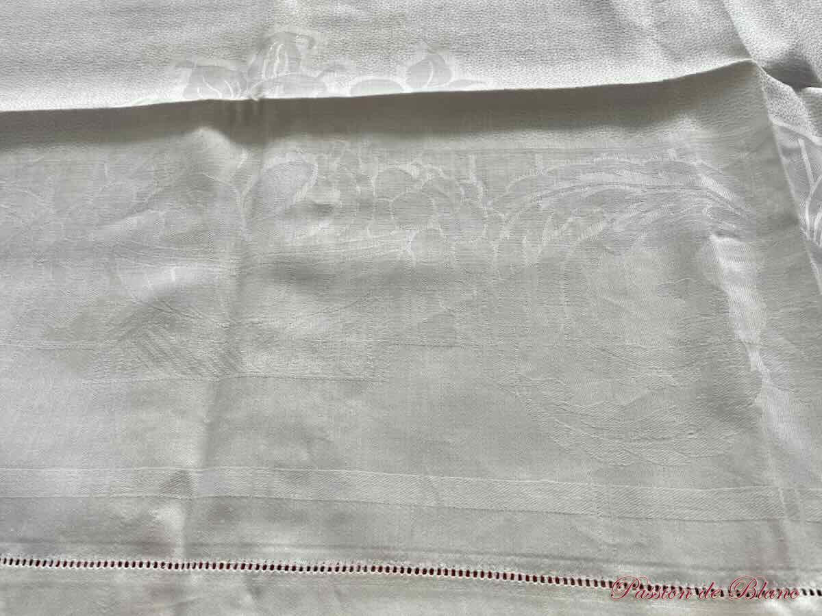 Service de table 12 couverts en damassé de lin "fleur bleue" Neuf – Image 7