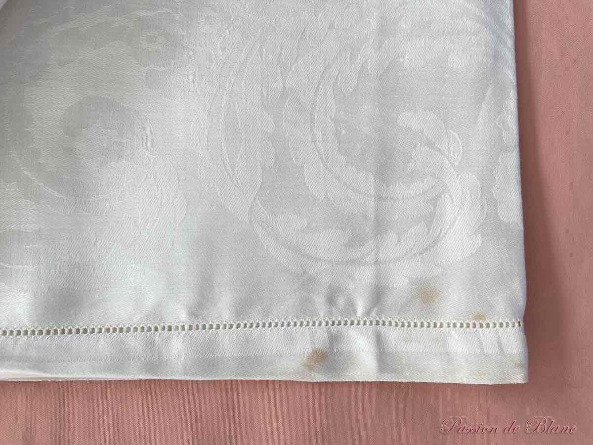 Service de table 12 couverts en damassé de lin "fleur bleue" Neuf – Image 6