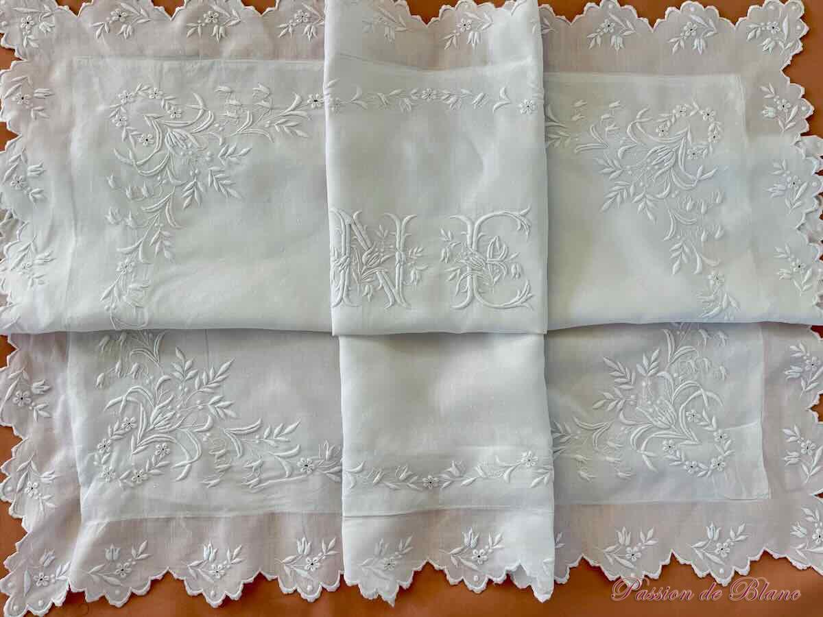 Somptueuse taie NC fil