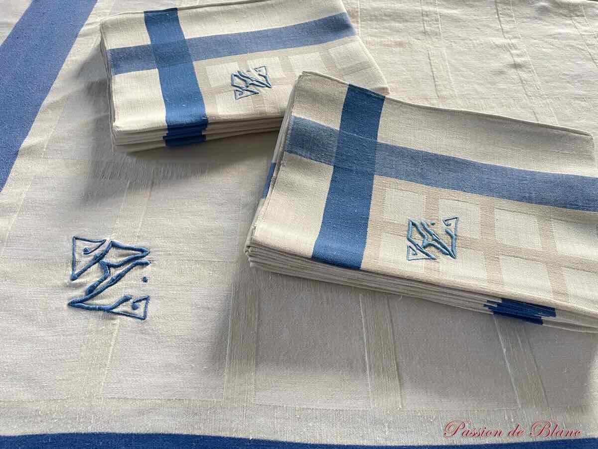 Service lin liteaux bleu