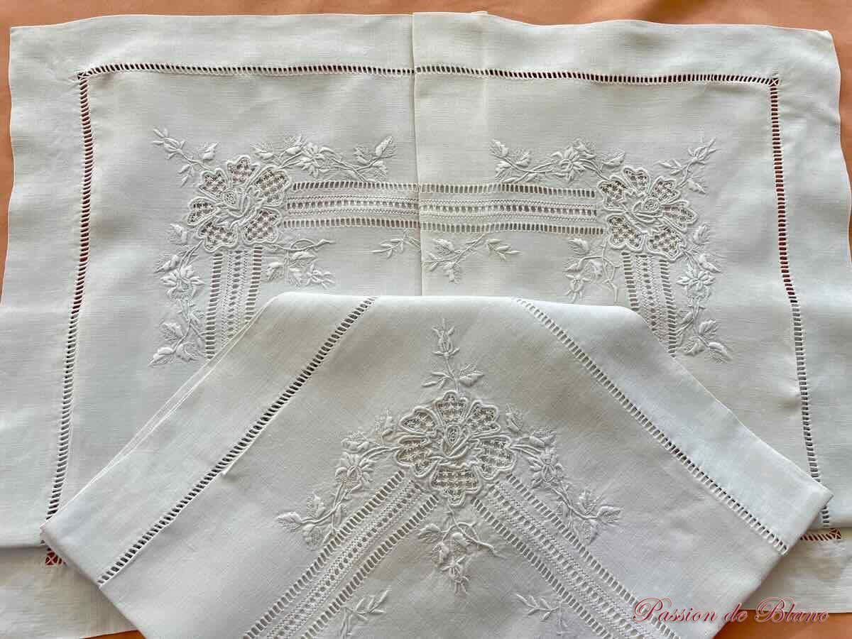 Paire de taies fil lin blanc