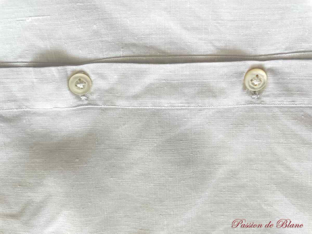 Somptueuse taie FC festonnée en fil de lin et broderies main – Image 5