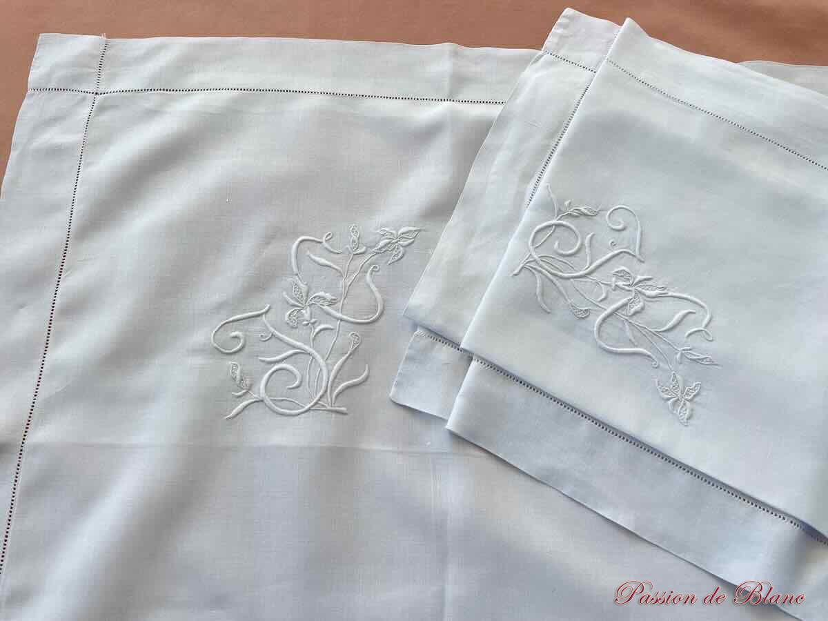 Deux taies fil de lin JC