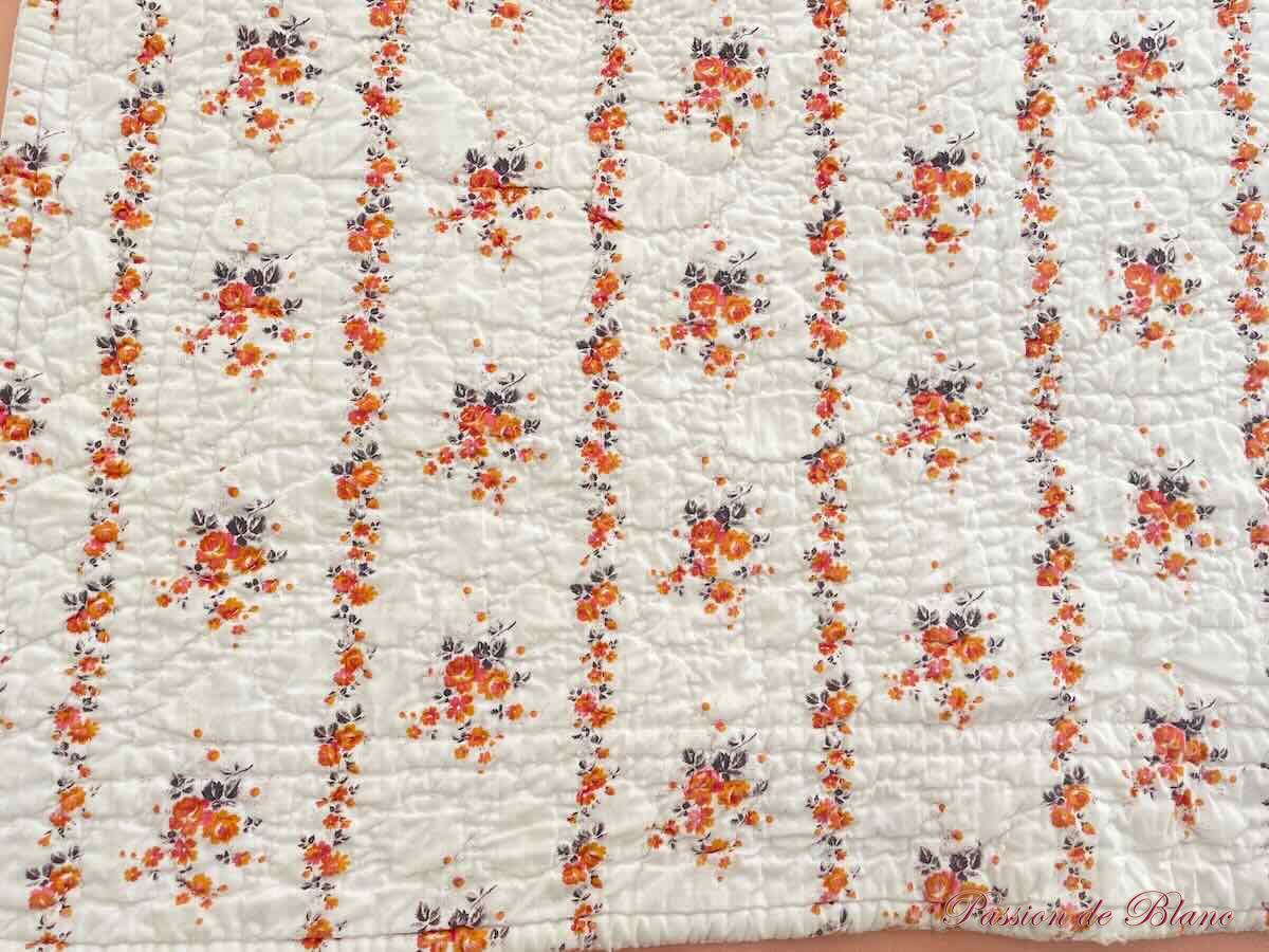 Courte-Pointe, couverture piquée main avec motifs provençaux double face – Image 9