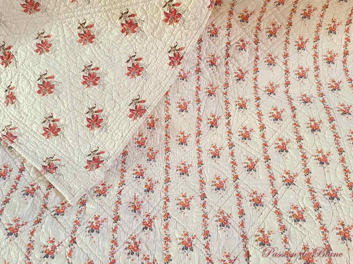 Courte-Pointe, couverture piquée main avec motifs provençaux double face – Image 8