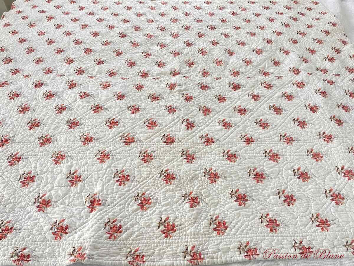 Courte-Pointe, couverture piquée main avec motifs provençaux double face – Image 7