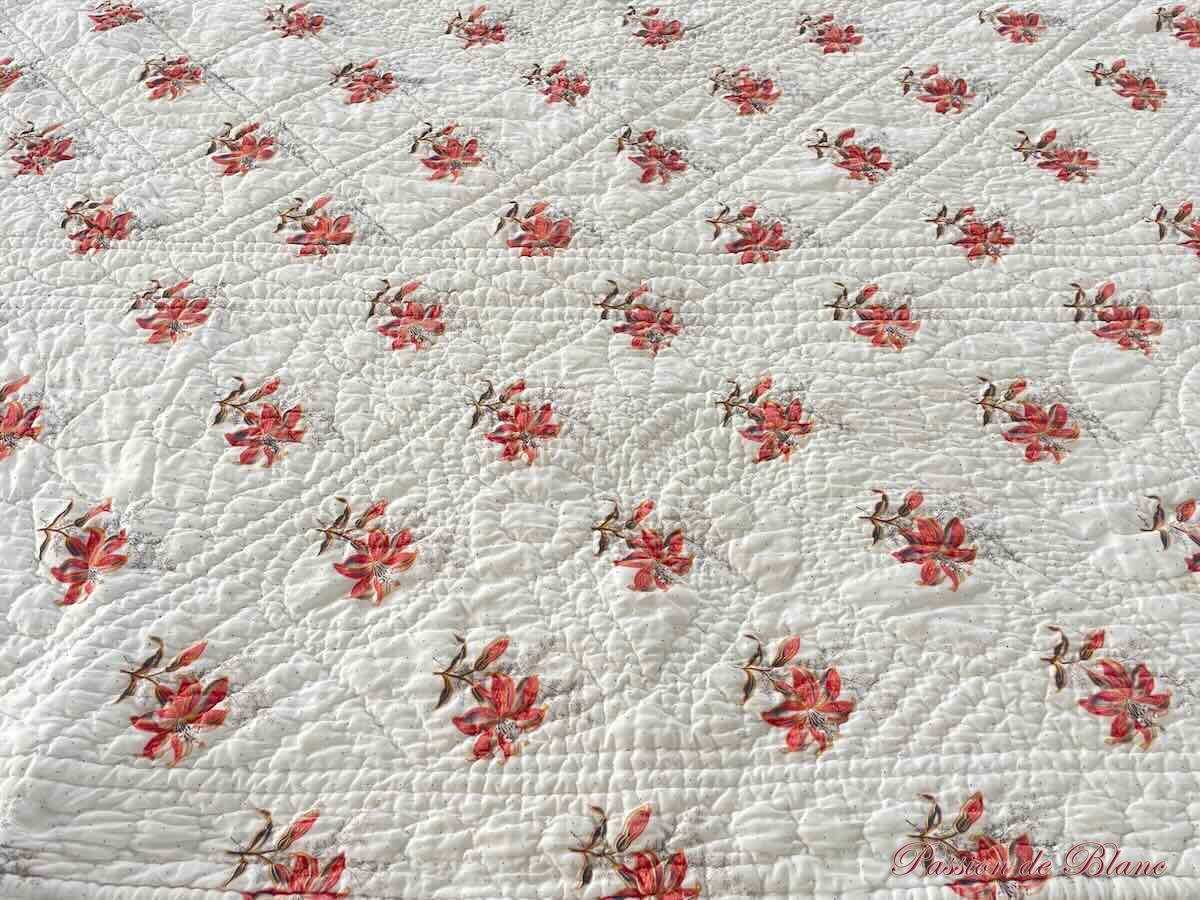 Courte-Pointe, couverture piquée main avec motifs provençaux double face – Image 6