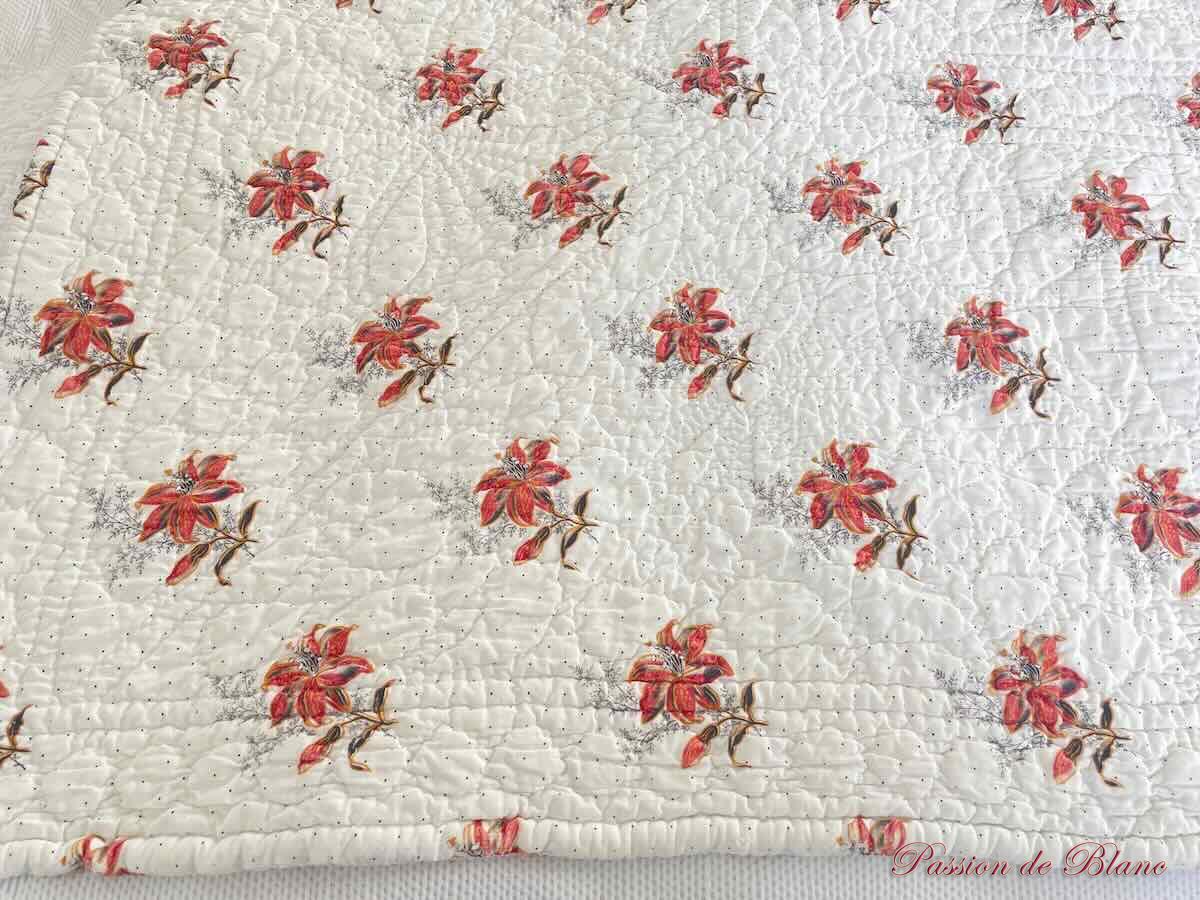 Courte-Pointe, couverture piquée main avec motifs provençaux double face – Image 5