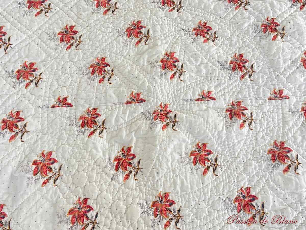 Courte-Pointe, couverture piquée main avec motifs provençaux double face – Image 4