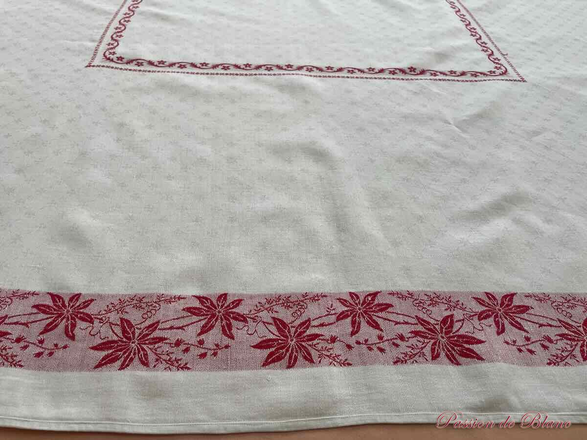 Nappe rectangle en damassé de lin fin avec Liteaux Rouge, Napoléon III – Image 5