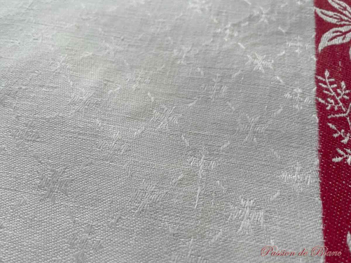 Nappe rectangle en damassé de lin fin avec Liteaux Rouge, Napoléon III – Image 11