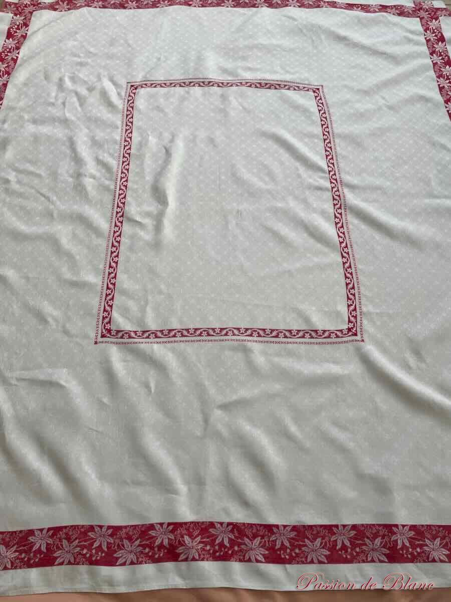 Nappe rectangle en damassé de lin fin avec Liteaux Rouge, Napoléon III – Image 9