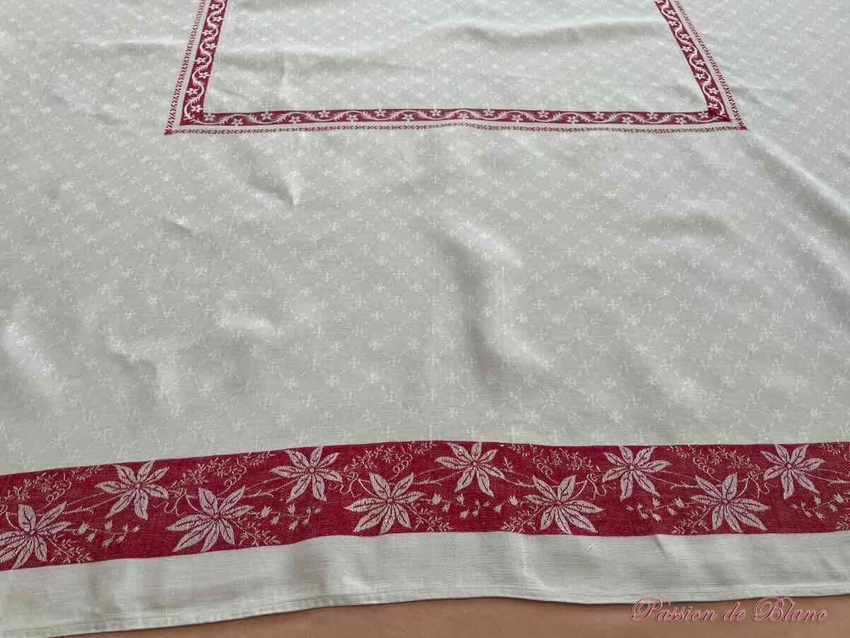 Nappe rectangle en damassé de lin fin avec Liteaux Rouge, Napoléon III – Image 8