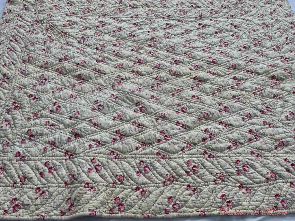 Courtepointe, couverture Piquée main double face avec imprimés fleuris – Image 5