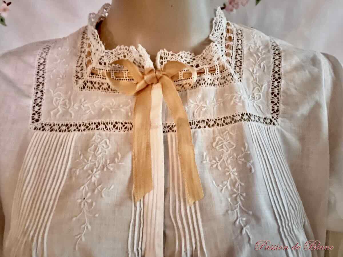 Chemise de nuit broderie dentelle