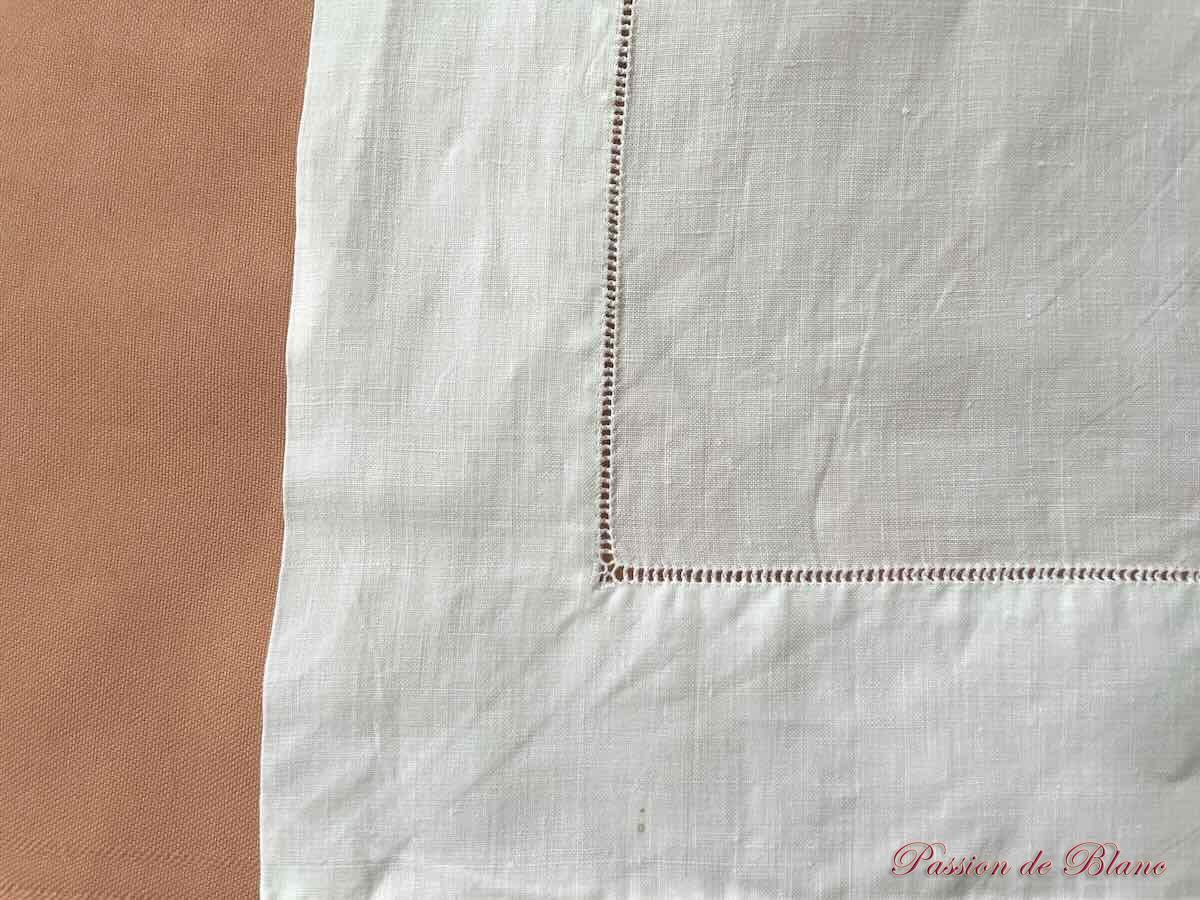 Service de table RH en fil de lin entièrement brodé main: 1 nappe +10 serviettes – Image 7