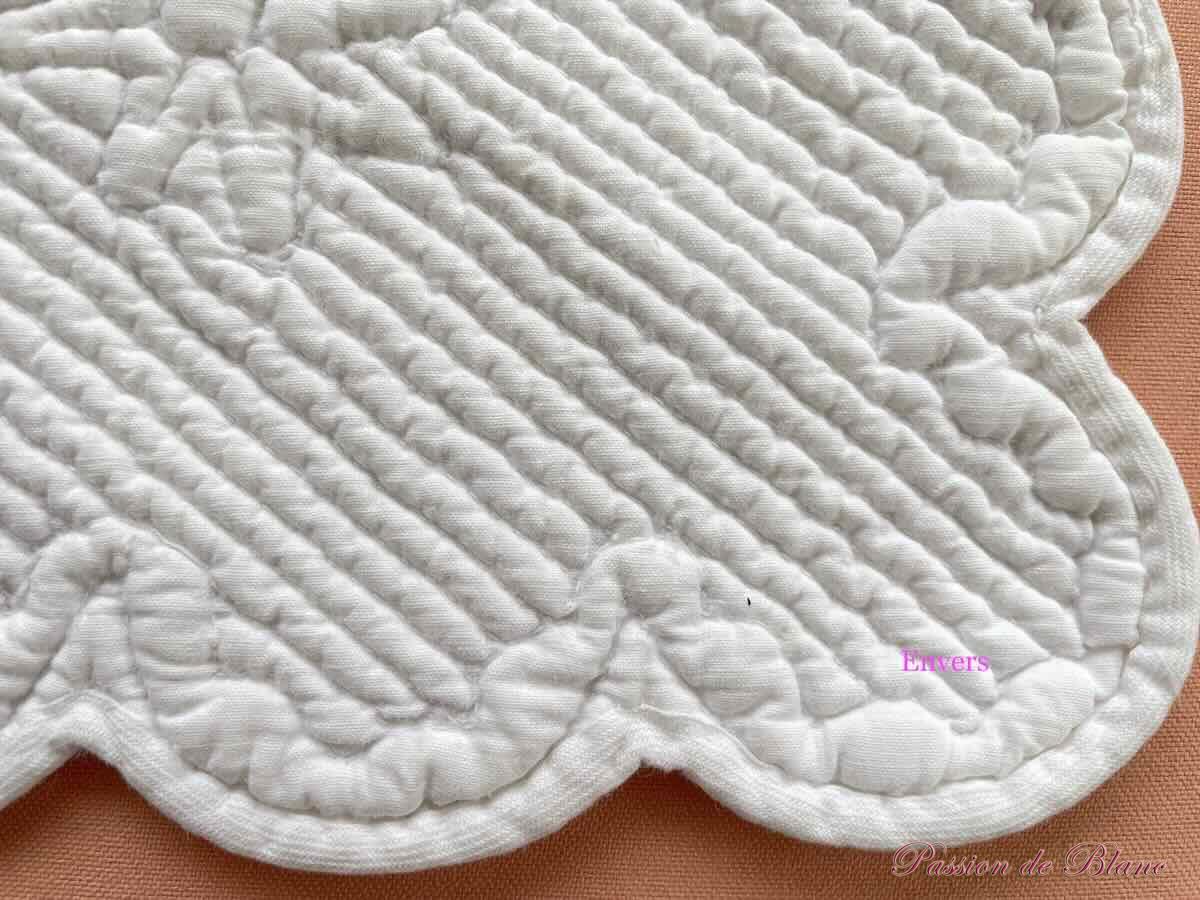 Pétasson piqué,réalisé main en pur coton blanc – Image 4