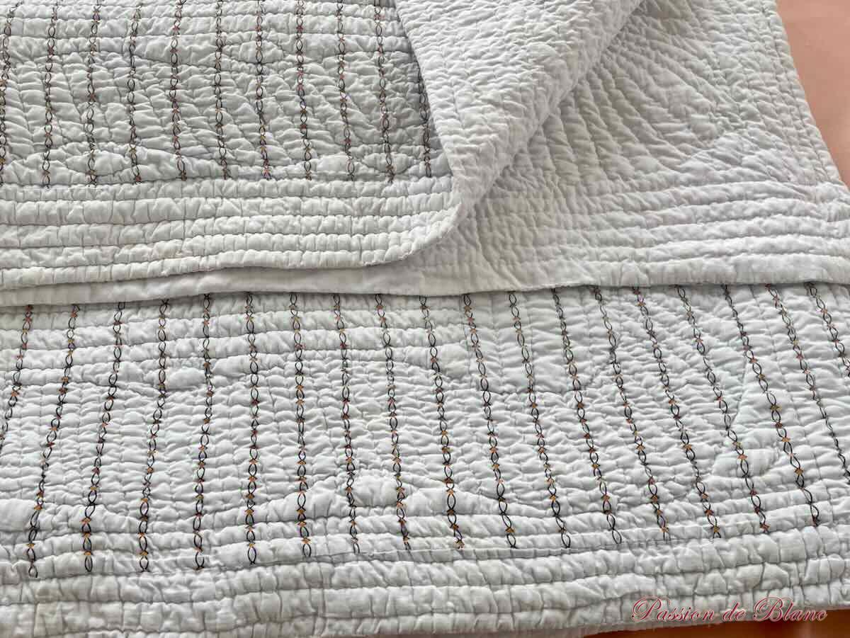 Courtepointe, piqué main