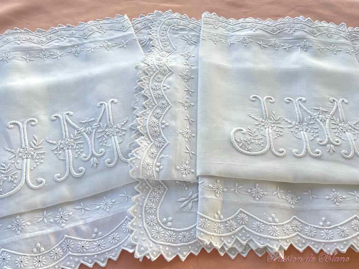 Paire taies superbes JM lin fin