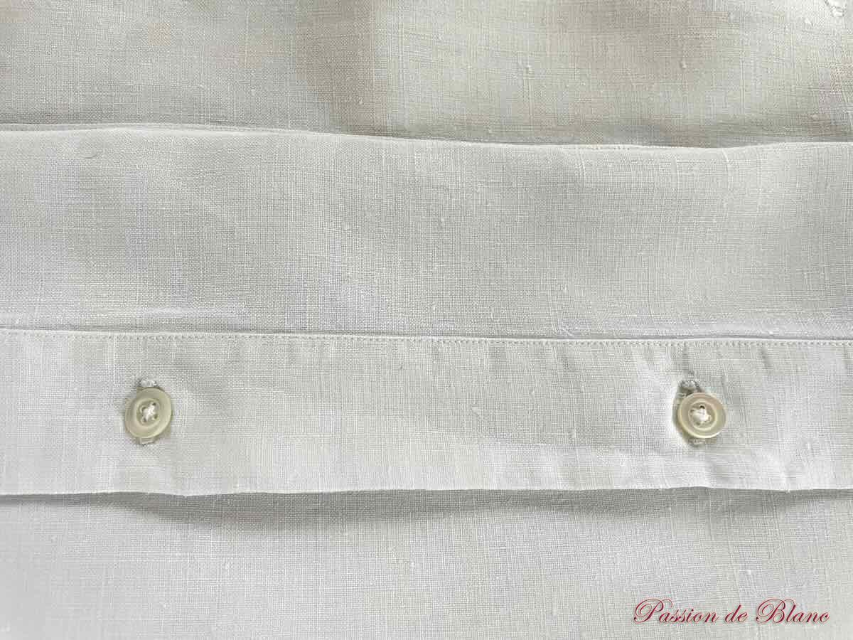 Belle taie festonnée, imposant monogramme JS sur lin fin – Image 5