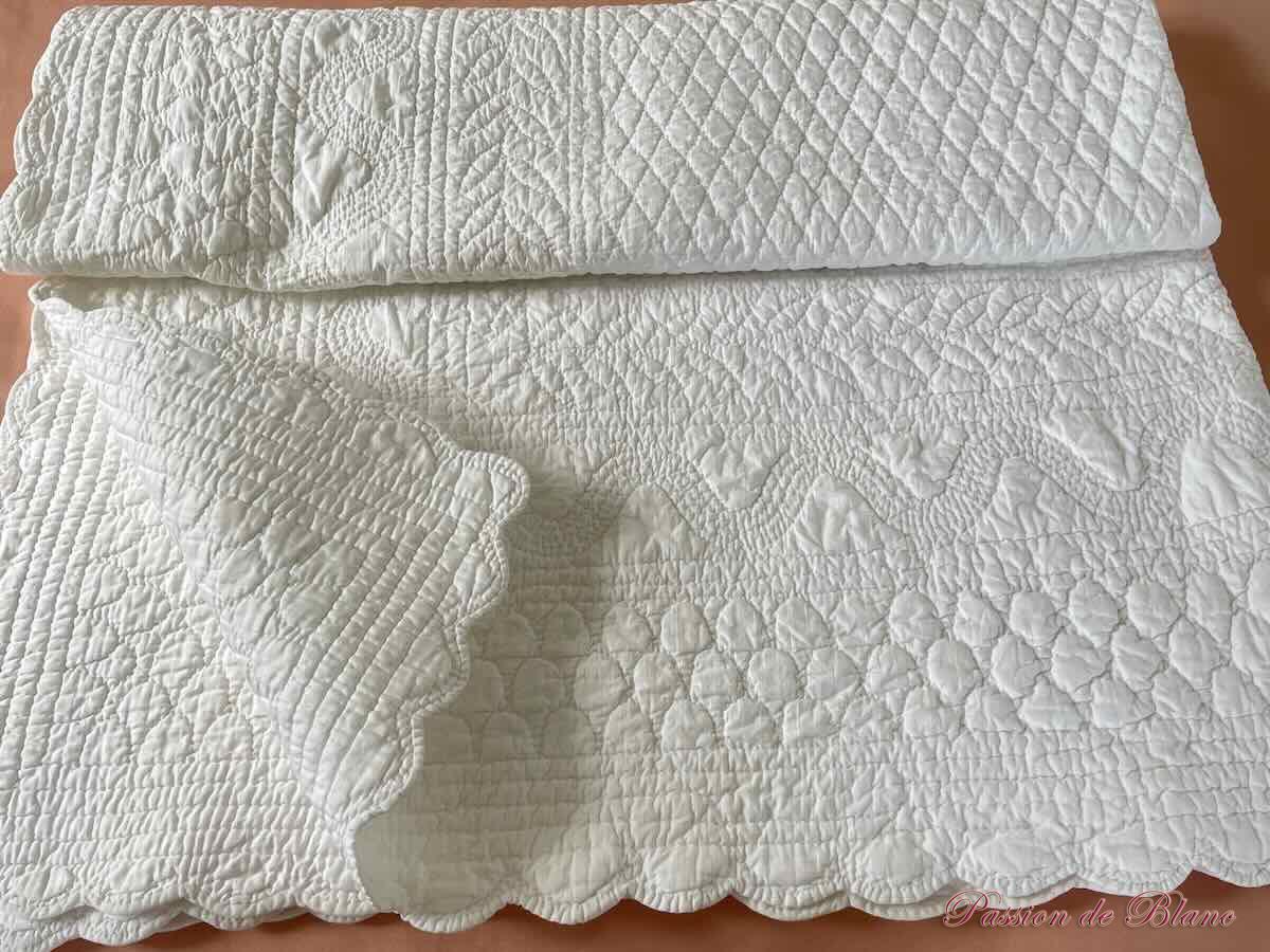 Courtepointe festons piqué boutis