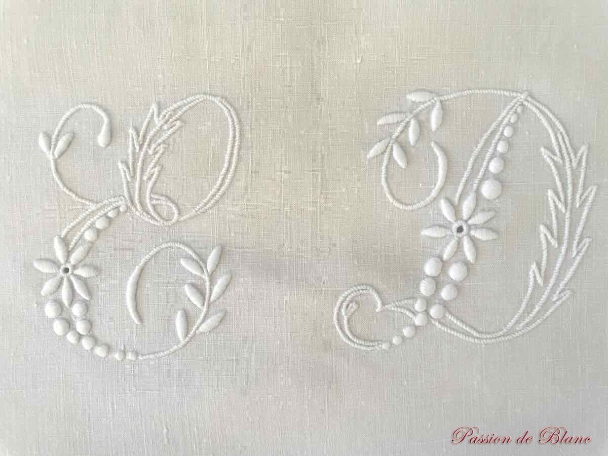 Taie festonnée ED fil lin