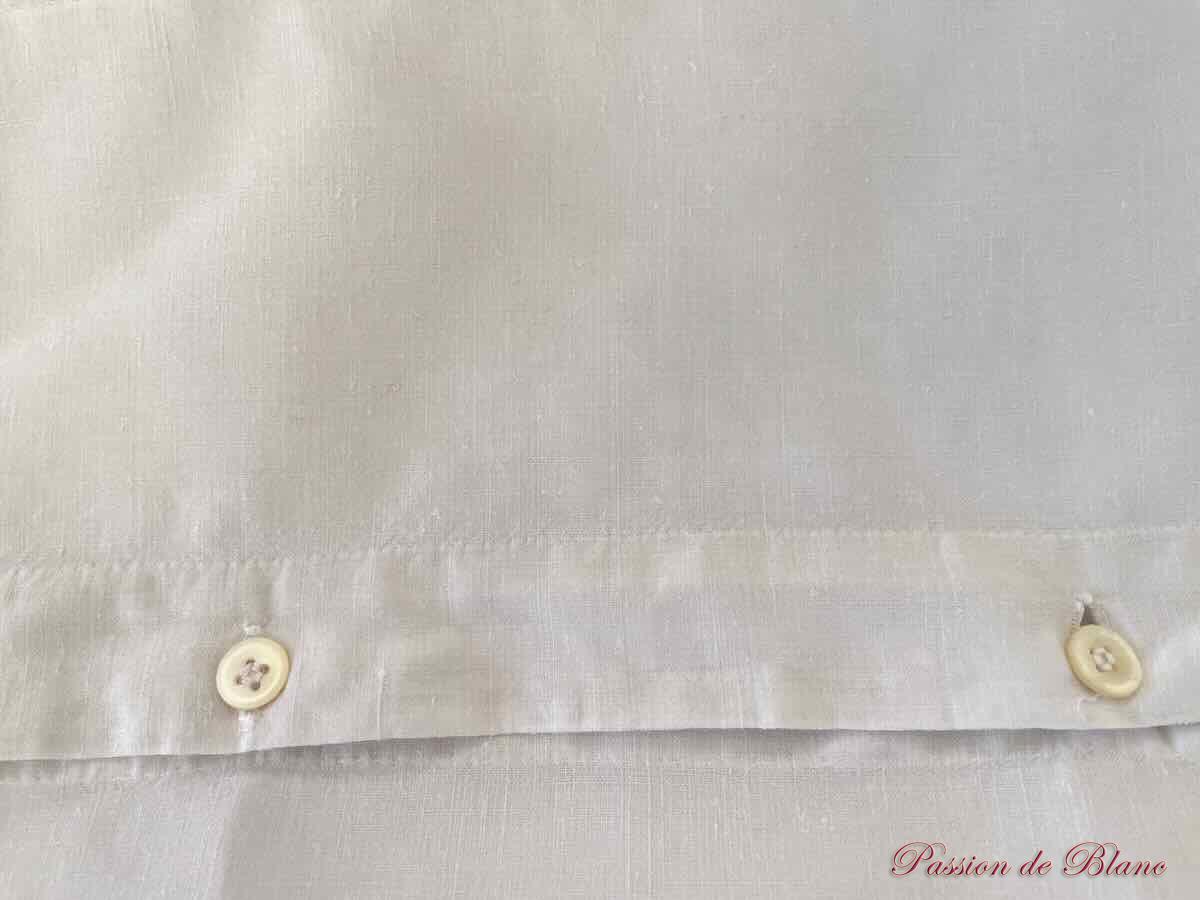 Merveilleuse taie festonnée avec fleurs, mono ED sur fil de lin – Image 4