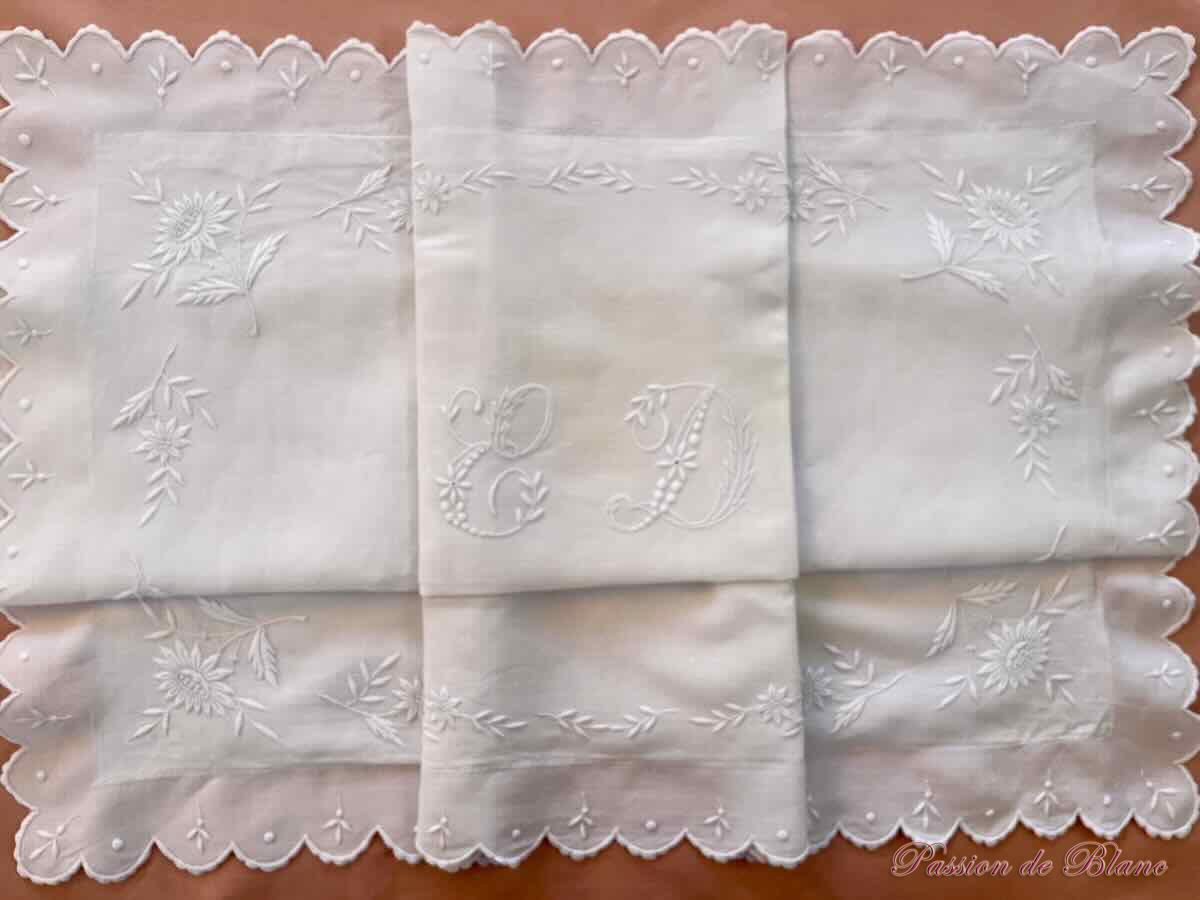 Taie festonnée ED fil lin