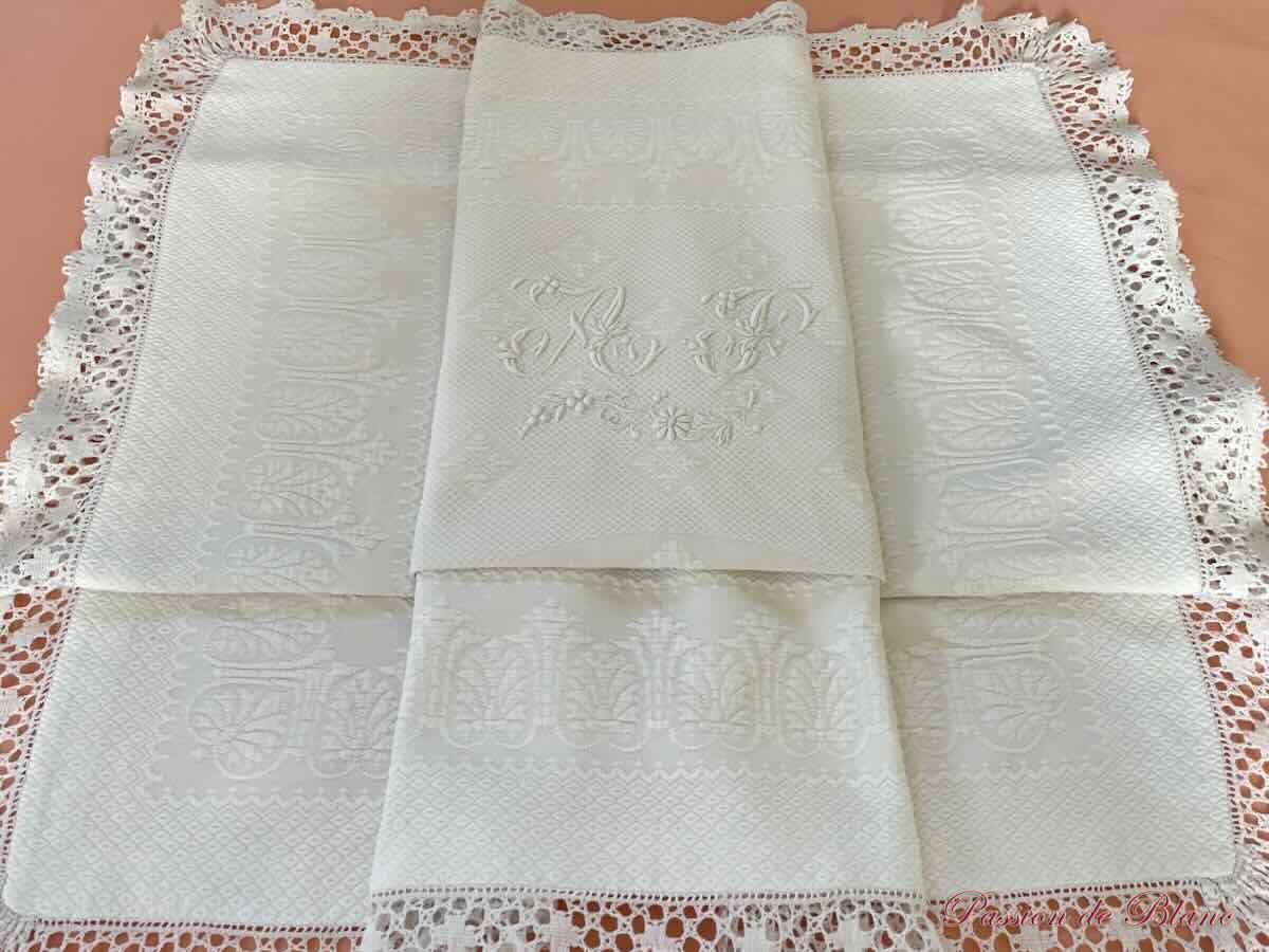 Petite couverture en piqué plat Marseillais avec dentelle aux fuseaux – Image 6