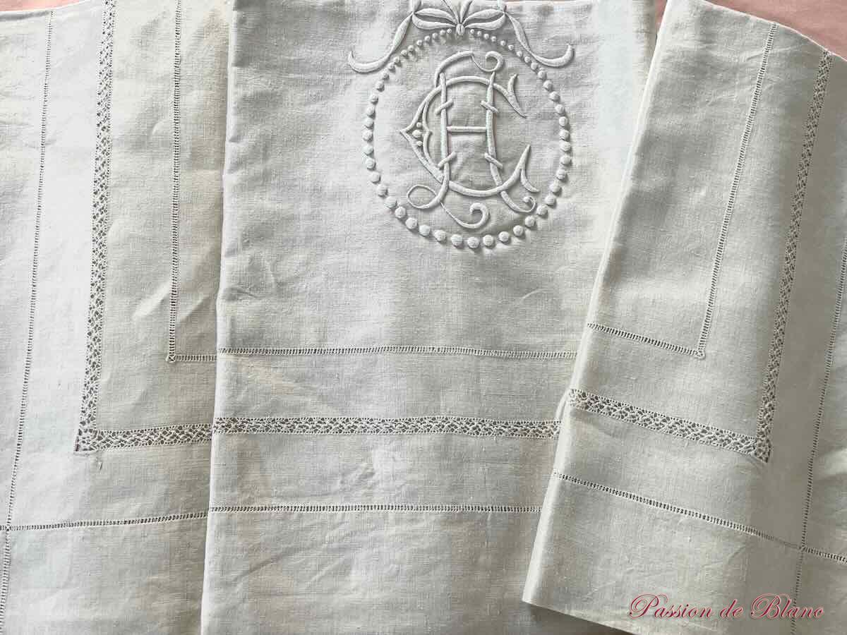 Drap cartouche AC lin fin neuf