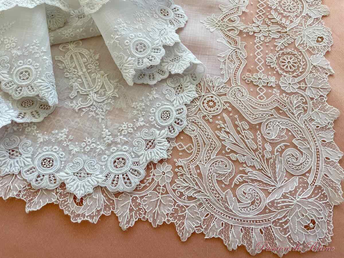 Mouchoirs de mariée broderie main