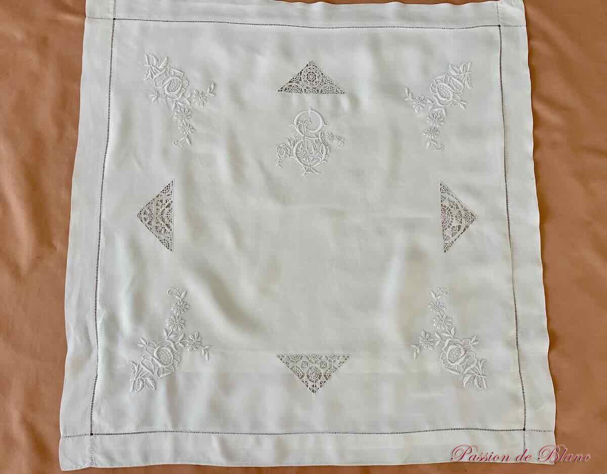 Paire taies GL fil lin main