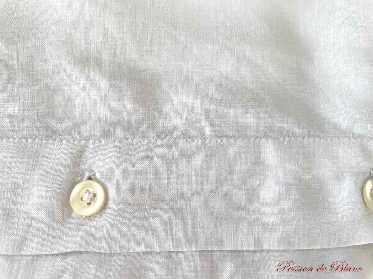 Merveilleuse paire de taies, lin fin blanc avec somptueuses broderies et mono GL – Image 7