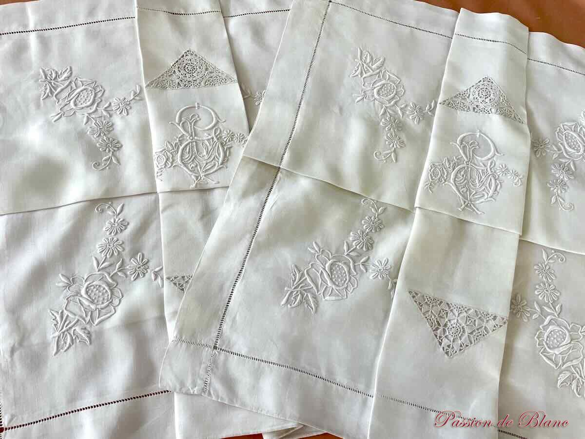 Paire taies GL fil lin main