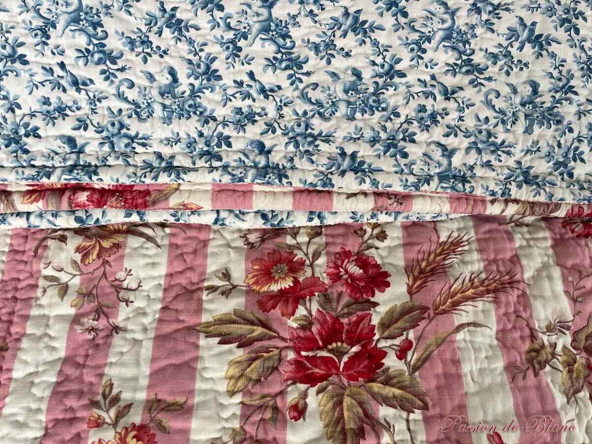 Coutepointe piqué main angelots fleurs