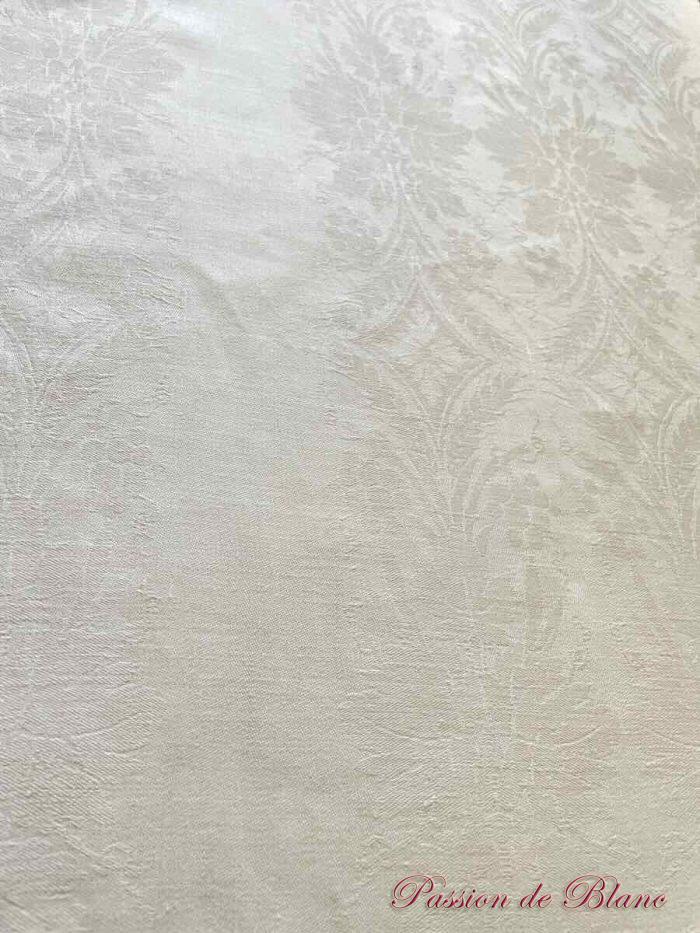Grand nappe de 4,20 m, en damassé de lin avec motifs raisins , épis de blé, monos VP – Image 10