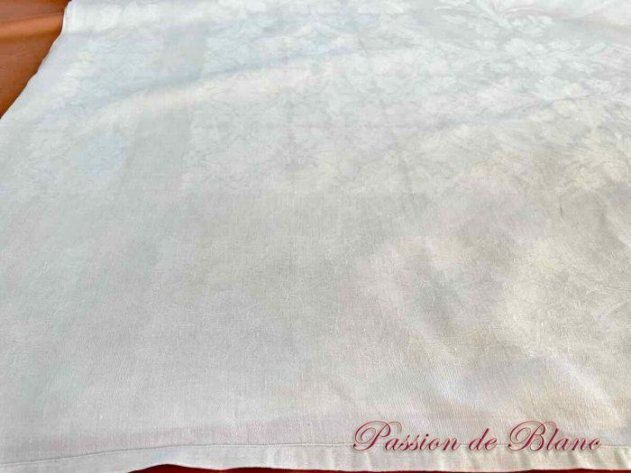 Grand nappe de 4,20 m, en damassé de lin avec motifs raisins , épis de blé, monos VP – Image 7