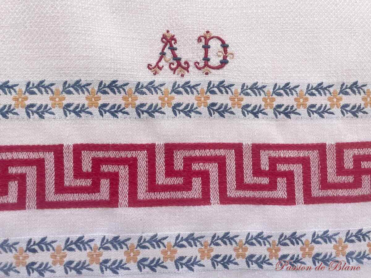 Serviettes invités AD liteau couleur