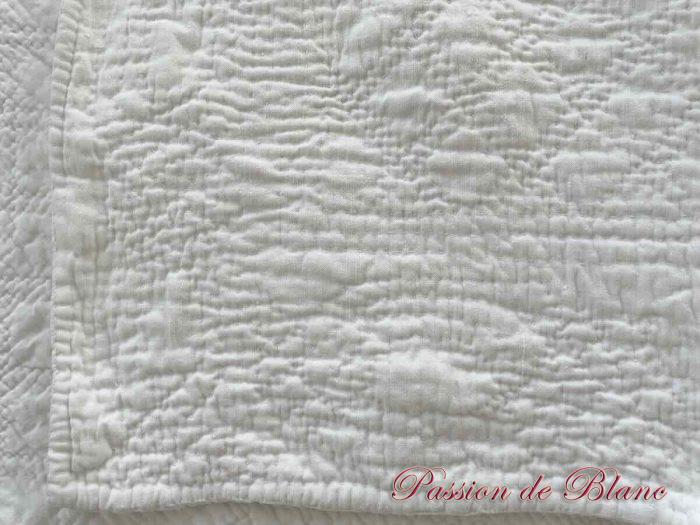 Courtepointe,Provence,cotonnade blanche, piquage main – Image 7