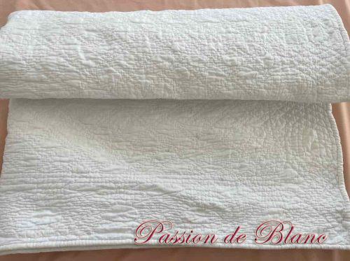 Courtepointe,Provence,cotonnade blanche, piquage main