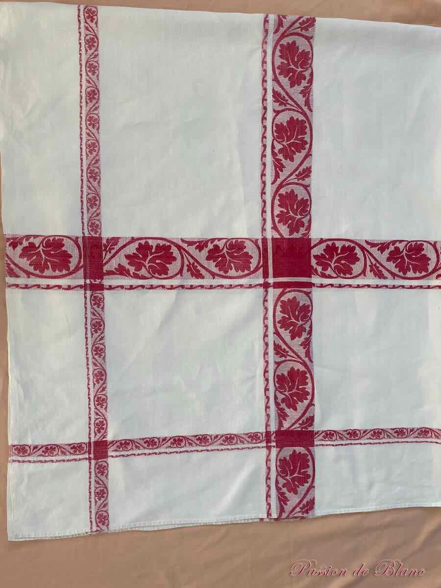 Nappe lin liteaux rouge Napoléon III