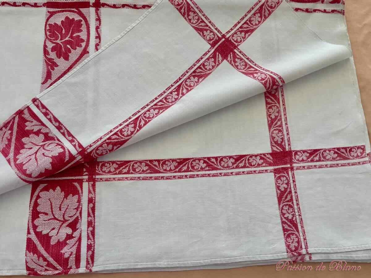 Nappe lin liteaux rouge Napoléon III