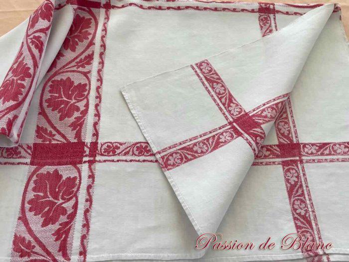 Nappe lin liteaux rouge Napoléon III
