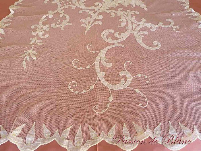 Grand rideau tulle applications Napoléon III