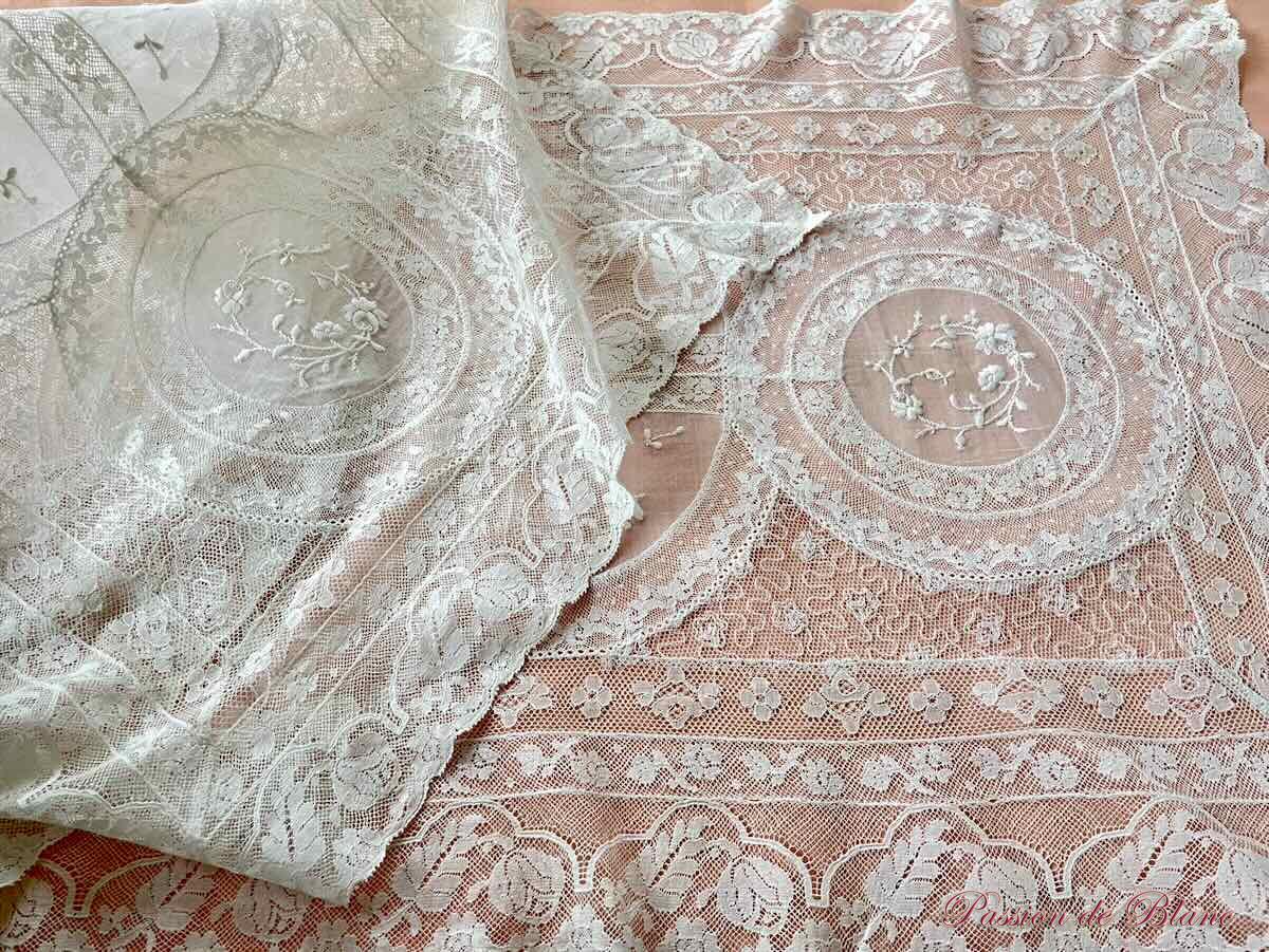 Grand napperon rectangle réalisé en dentelle fine genre Valencienne – Image 8